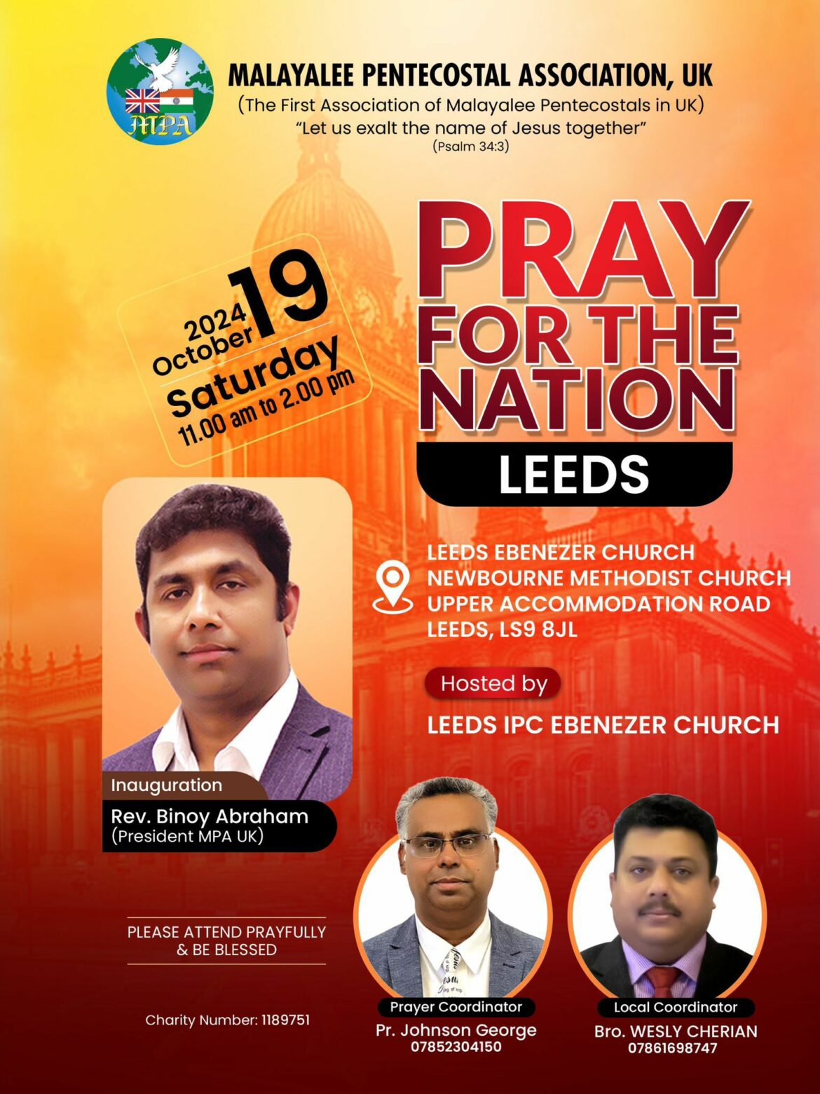 മലയാളി പെന്തക്കോസ്ത് അസോസിയേഷൻ- യു.കെ പ്രാർത്ഥനാ ദിനം