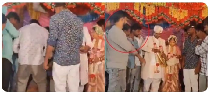 വേദിയില്‍ വിവാഹ സമ്മാനം നൽകി; വധുവരന്മാരുടെ മുന്നിൽ കുഴഞ്ഞ് വീണ് യുവാവ് മരിച്ചു