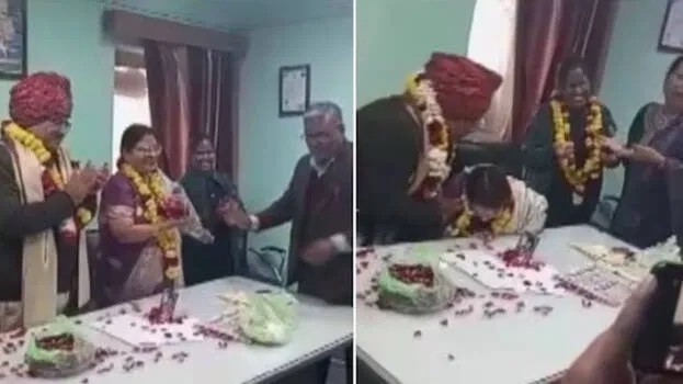 ഭാര്യയെ പരിചരിക്കാൻ സ്വയം വിരമിച്ചു; യാത്രയയപ്പ് വേളയിൽ ഭാര്യ കുഴഞ്ഞ് വീണ് മരിച്ചു