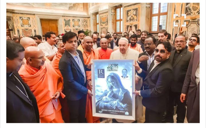 മലയാളികളുടെ 3D ബൈബിൾ സിനിമ ഒരുങ്ങുന്നു: 3D എഫക്ട്സ് ‘അവതാർ’ ടീം നേതൃത്വം നൽകുന്നു; ടൈറ്റിൽ പോസ്റ്റർ മാർപാപ്പ പ്രകാശനം ചെയ്തു