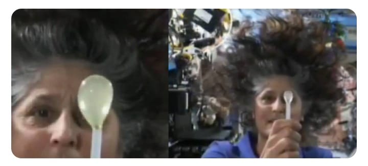 ബഹിരാകാശത്ത് എങ്ങനെ വെള്ളം കുടിക്കും!?; വിദ്യാർത്ഥികൾക്ക് പുതിയ അറിവ് പകർന്ന് നൽകി സുനിതാ വില്ല്യംസ് -വീഡിയോ