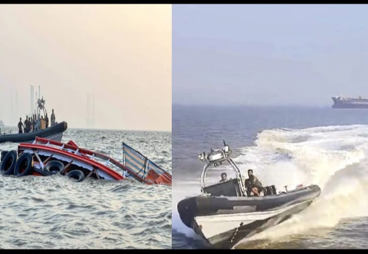 മുംബൈയിൽ യാത്രാബോട്ടിലേക്ക് നാവിക സേനയുടെ സ്പീഡ് ബോട്ട് ഇടിച്ചുകയറിയുണ്ടായ അപകടത്തിൽ 13 മരണം