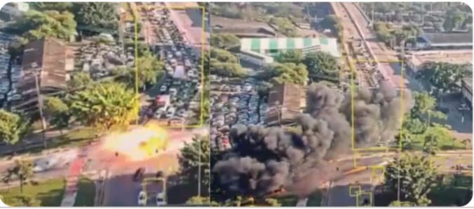 റഡാറിൽ നിന്നും കാണാതായ വിമാനം ബ്രസീലിൽ തിരക്കേറിയ റോഡിലേക്ക് ഇടിച്ചിറക്കി; രണ്ട് മരണം