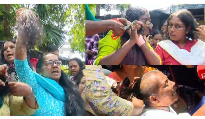 ‘ആശ’ നഷ്ടപ്പെട്ടവർ മുടി മുറിച്ച് പ്രതിഷേധിച്ചു; സെക്രട്ടറിയേറ്റിന് മുന്നിൽ ആശാ വർക്കേഴ്സ് സമരം കടുപ്പിച്ചു