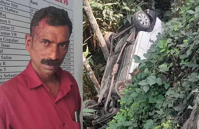കാര്‍ അപകടത്തില്‍പ്പെട്ടു, പരുക്കേറ്റ ഭാര്യയെ ഉപേക്ഷിച്ച്‌ മുങ്ങിയ ഭര്‍ത്താവിനെ പോലീസ് പൊക്കി