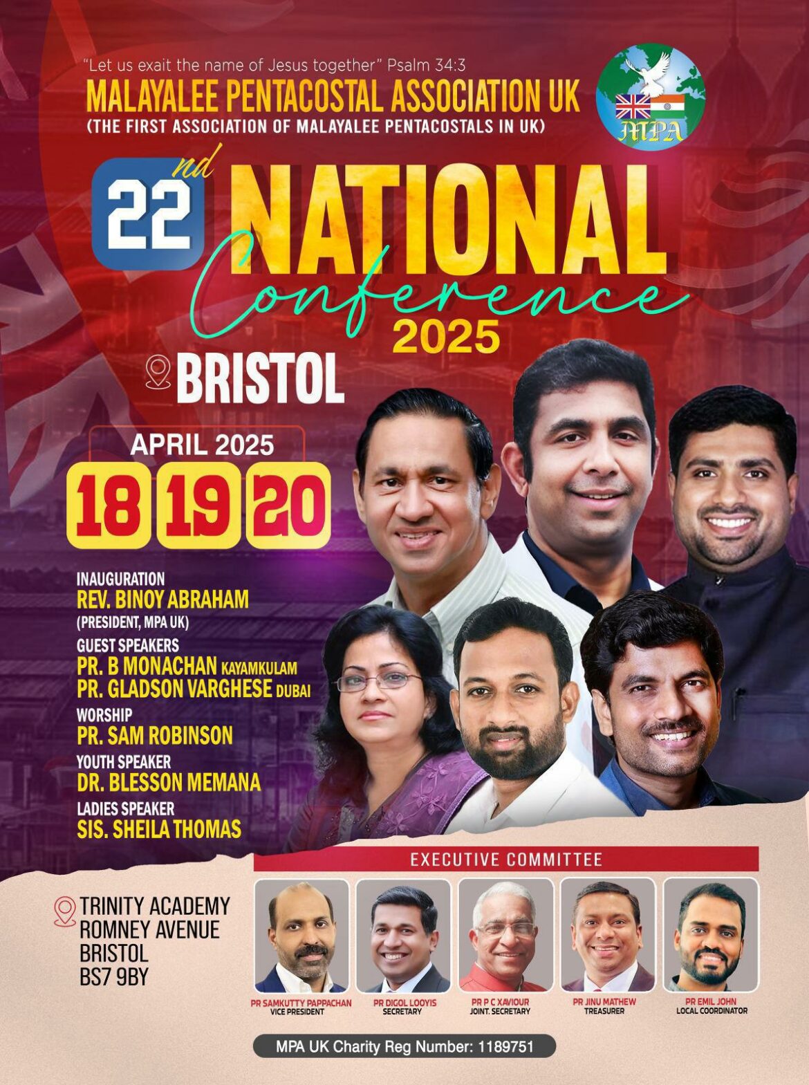 മലയാളി പെന്തക്കോസ്റ്റൽ അസ്സോസിയേഷൻ നാഷണൽ കോൺഫറൻസ്സിനു ഒരുക്കങ്ങൾ പൂർത്തിയായി