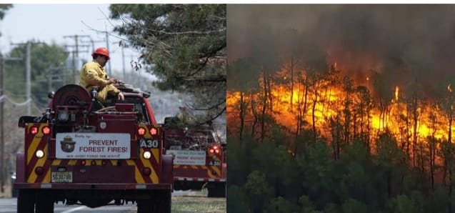 ന്യൂ ജേഴ്സിയിൽ ശമനമില്ലാതെ കാട്ടുതീ; 3000 പേരെ ഒഴിപ്പിച്ചു, 25,000ത്തോളം ആളുകൾ വൈദ്യുതി ഇല്ലാതെ ഇരുട്ടിൽ