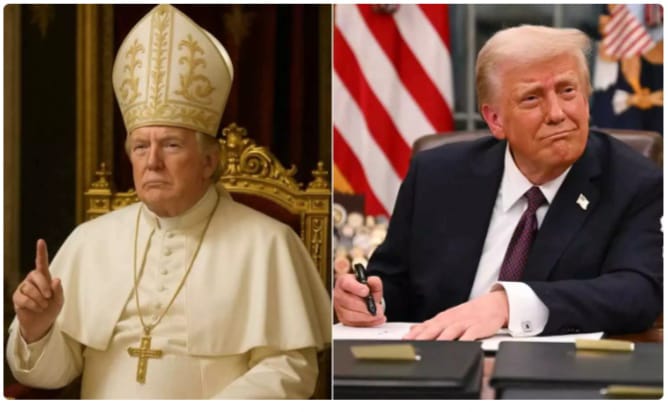 പോപ്പിന്റെ വസ്ത്രങ്ങളണിഞ്ഞ എഐ ചിത്രം പങ്കുവെച്ച് ഡൊണാൾഡ് ട്രംപ്; മാർപാപ്പയെ പരിഹസിക്കുന്നുവെന്ന് വിമർശനം