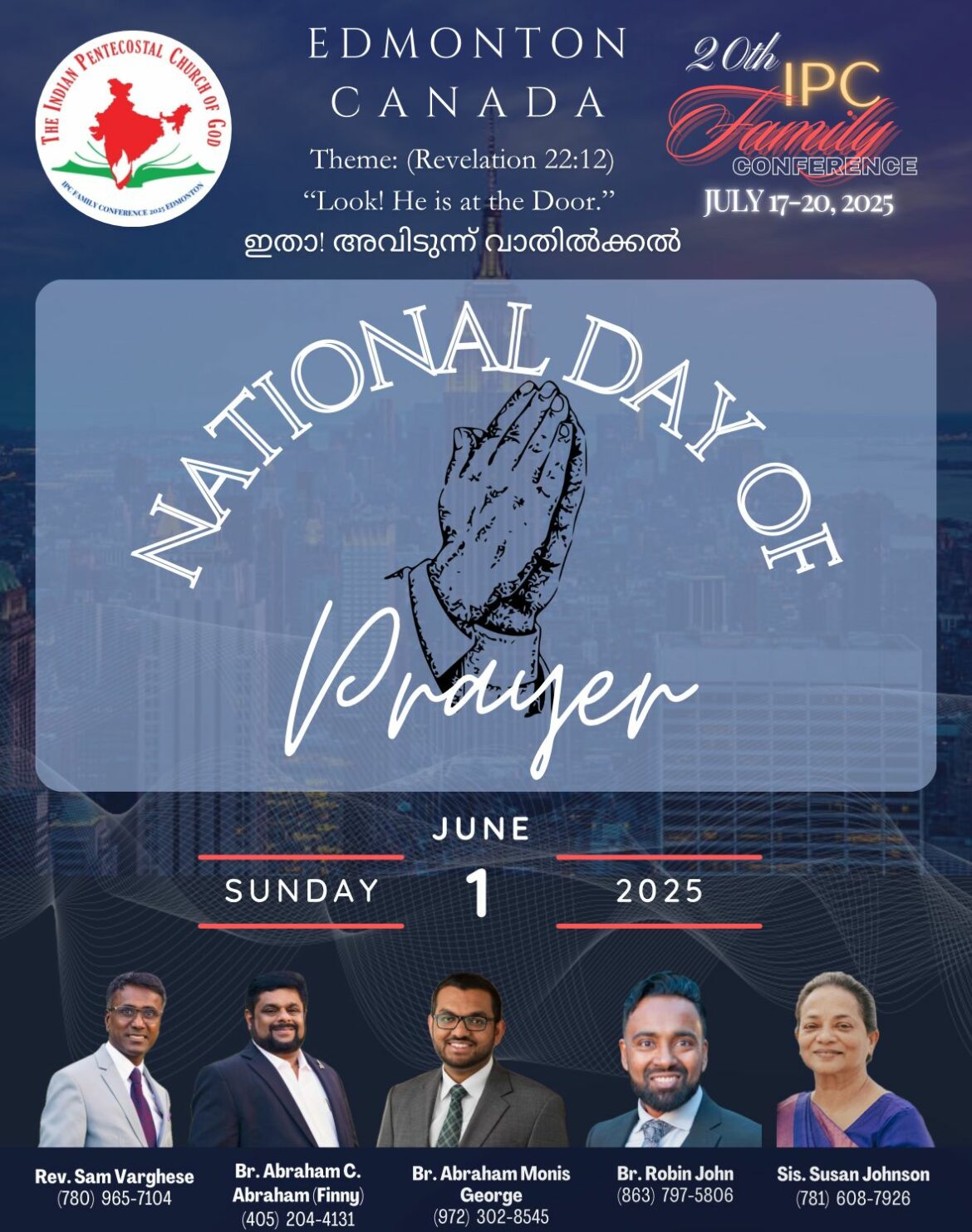 ഐ.പി.സി ഫാമിലി കോൺഫ്രൻസ് : ദേശീയ പ്രാർത്ഥനാ ദിനം ജൂൺ 1 ന്