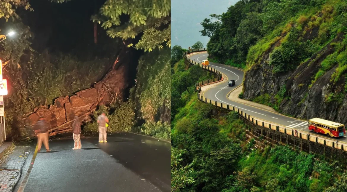 താമരശ്ശേരി ചുരത്തില്‍ മണ്ണിടിഞ്ഞു; ഗതാഗതം പൂര്‍ണമായും സ്തംഭിച്ചു, യാത്രക്കാര്‍ രക്ഷപ്പെട്ടത് തലനാരിഴക്ക്