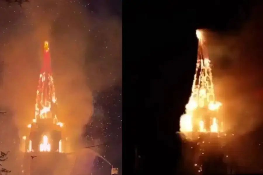 പുതുവത്സരാഘോഷത്തിനിടെ വ്യാപക നാശനഷ്ടങ്ങള്‍; ആംസ്റ്റര്‍ഡാമിലെ 150 വര്‍ഷം പഴക്കമുള്ള ചരിത്രപ്രസിദ്ധമായ പള്ളിക്ക് തീപിടിച്ചു