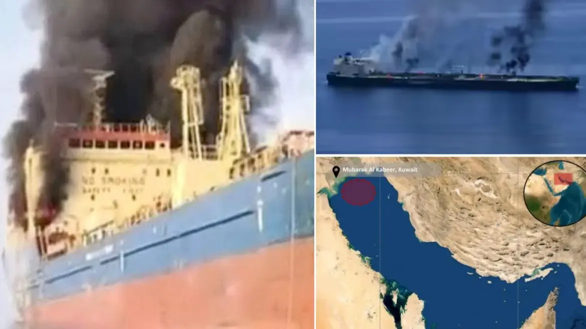 കുവൈറ്റ്‌ തീരത്ത് നങ്കൂരമിട്ടിരുന്ന എണ്ണക്കപ്പലില്‍ സ്ഫോടനം; എണ്ണ കടലിലേക്ക് ഒഴുകുന്നു