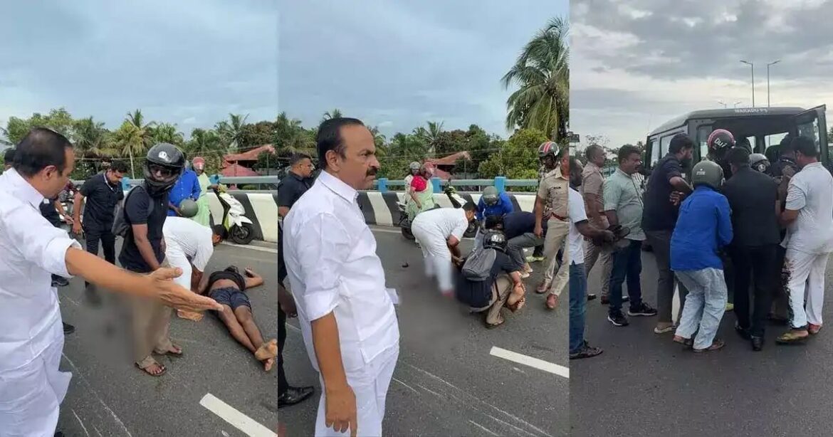 അപകടത്തില്‍പ്പെട്ട യുവാവിനെ പൈലറ്റ് വാഹനത്തില്‍ ആശുപത്രിയിലേക്കയച്ച്‌ മുഖ്യമന്ത്രി