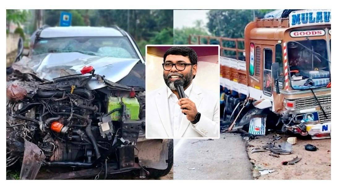 പാസ്റ്റർ ജോയി കുമളിക്ക്  വാഹനാപകടത്തിൽ പരുക്ക്